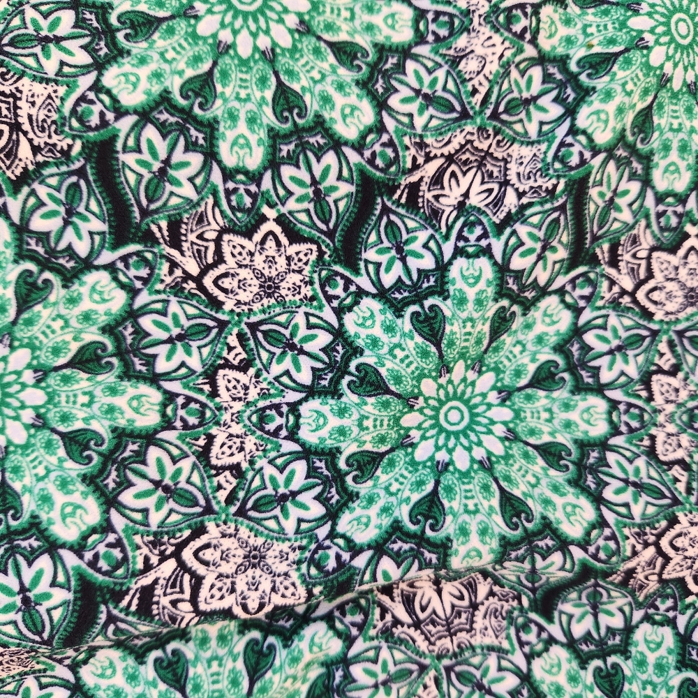 Banana Republic Shift Dress Printed Green Black Sleeveless Floral Stretch Size 4 - Picture 9 of 16